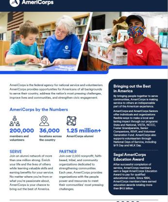 AmeriCorps Agency Fact Sheet (double-sided)