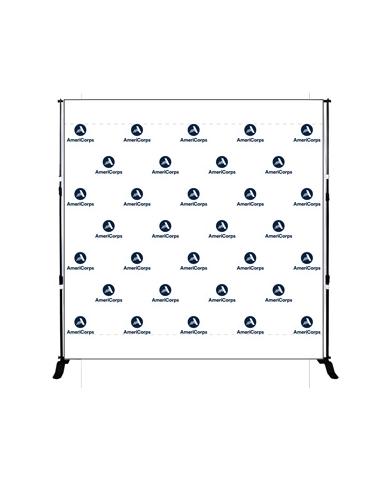 AmeriCorps Step and Repeat (8.5ft x 8ft) with Banner Stand