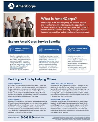 AmeriCorps Recruitment Flyer (Young Adults)